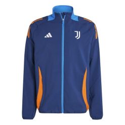 Bluza dresowa Prematch Juventus Turin 2024/25. Niebieskie bluzy męskie Adidas, xs, bez wzorów, z dresówki, bez kaptura. Za 287.50 zł.
