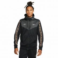 Męska kurtka sportowa Sportswear Repeat. Czarne kurtki męskie Nike, m, bez wzorów, z poliesteru, sportowe, bez kaptura. Za 297.20 zł.