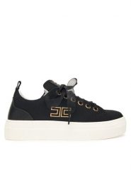 Elisabetta Franchi Sneakersy F4A9-E0528-1256 S Czarny. Czarne buty sportowe dziewczęce Elisabetta Franchi, bez wzorów, z materiału, bez zapięcia. Za 819.99 zł.