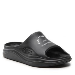 Klapki KARL LAGERFELD. Czarne klapki damskie KARL LAGERFELD, bez wzorów, bez obcasa. Za 199.99 zł.