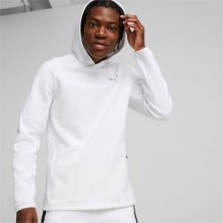 Bluza z kapturem Puma Evostripe. Białe bluzy sportowe męskie Puma, bez zapięcia, na fitness i siłownię. W wyprzedaży za 228.10 zł.