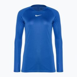 Longsleeve termoaktywny damski Nike Dri-FIT Park First Layer LS. Niebieskie obuwie sportowe damskie Nike, bez wzorów, na fitness i siłownię. Za 113.50 zł.