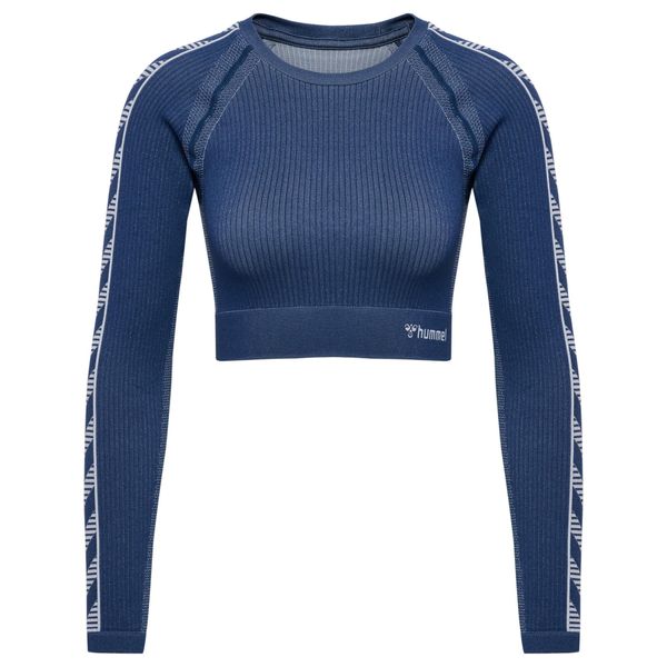 Damska koszulka z długim rękawem Hummel MT Blaze. Niebieskie koszulki sportowe damskie Hummel, xl, bez wzorów, z materiału, sportowe, bez kołnierzyka. Za 170.00 zł.