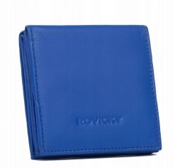Portfel skórzany Rovicky R-23-26-LFN niebieski. Niebieskie portfele damskie ROVICKY, bez wzorów, ze skóry. Za 37.49 zł.