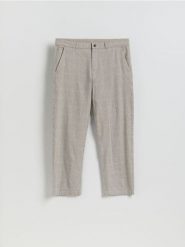 Spodnie jogger z lnem - wielobarwny. Spodnie materiałowe męskie Reserved, l, bez wzorów, z bawełny. Za 179.99 zł.