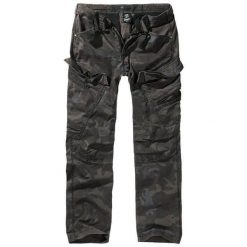 Spodnie bushcraft męskie Brandit Slim Fit Adven Dark Camo. Brązowe spodnie sportowe męskie Brandit, m, bez wzorów, outdoorowe. Za 318.50 zł.