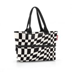 Torba shopper e1, op-art. Czarne torby na ramię damskie Reisenthel, bez wzorów, z materiału, eleganckie, na ramię, bez dodatków. Za 185.90 zł.