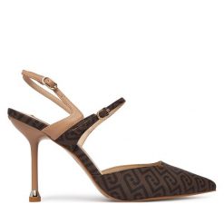 Szpilki Liu Jo. Brązowe szpilki damskie Liu Jo, bez wzorów, bez obcasa, bez zapięcia. Za 729.99 zł.