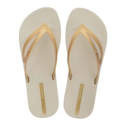 Klapki damskie japonki Ipanema Bossa Soft. Brązowe klapki damskie Ipanema, bez wzorów, z gumy, bez obcasa. Za 89.00 zł.