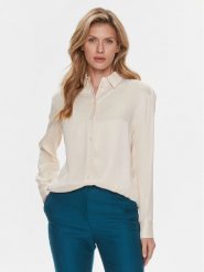 Calvin Klein Koszula K20K206299 Beżowy Relaxed Fit. Brązowe bluzki damskie Calvin Klein, bez wzorów, z wiskozy, bez kołnierzyka, bez ramiączek. Za 449.99 zł.