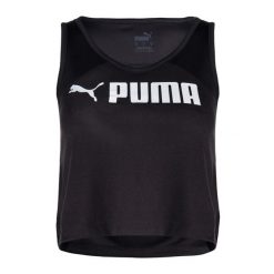 Top treningowy damski PUMA Fit Skimmer Tank. Czarne obuwie sportowe damskie Puma, bez wzorów, na fitness i siłownię. Za 66.99 zł.