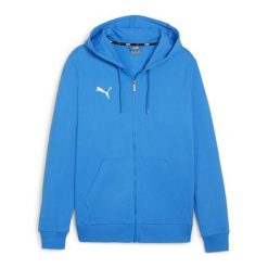 Bluza sportowa męska Puma B23619. Niebieskie bluzy męskie Puma, m, bez wzorów, z kapturem, do piłki nożnej. Za 270.26 zł.