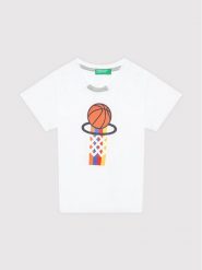 United Colors Of Benetton T-Shirt 3096C154U Biały Regular Fit. Białe t-shirty dla chłopców United Colors Of Benetton, bez wzorów, z bawełny, bez ramiączek. Za 49.99 zł.