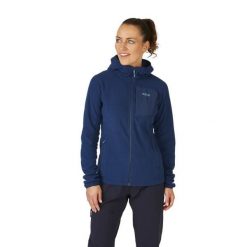 Bluza z kapturem damska Rab Tecton Hoody z kapturem. Niebieskie bluzy damskie RAB, bez wzorów, z kapturem. Za 314.99 zł.