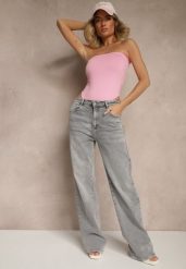 Szare Jeansy High Waist z Szeroką Nogawką Dorzeri. Szare jeansy damskie Renee, z podwyższonym stanem. Za 119.99 zł.