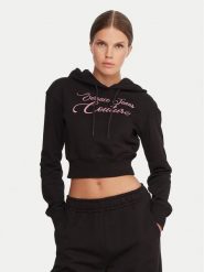 Versace Jeans Couture Bluza 79HAIT05 CF01T Czarny Regular Fit. Czarne bluzy damskie Versace Jeans Couture, xxs, bez wzorów, z bawełny, bez kaptura. Za 799.99 zł.