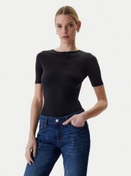 Guess Body O6RM10 KCDE0 Czarny Slim Fit. Czarne bluzki damskie Guess, xs, z aplikacjami, z syntetyku, bez kołnierzyka, bez ramiączek. Za 269.99 zł.