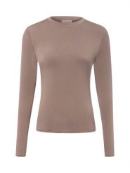 Marie Lund koszulka z długim rękawem Kobiety wiskoza brązowy, L. Brązowe t-shirty damskie Marie Lund, l, bez wzorów, z wiskozy, bez kołnierzyka. Za 129.95 zł.