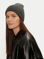 Calvin Klein Czapka Chunky K60K612873 Szary. Szare rękawiczki damskie Calvin Klein, na zimę, bez wzorów, z materiału. Za 239.99 zł.