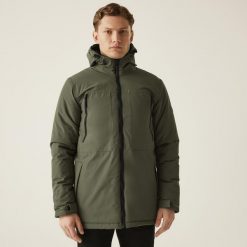 Kurtka wodoodporna Regatta Larrick II. Brązowe kurtki sportowe męskie Regatta, l, bez wzorów, trekkingowe. Za 219.99 zł.