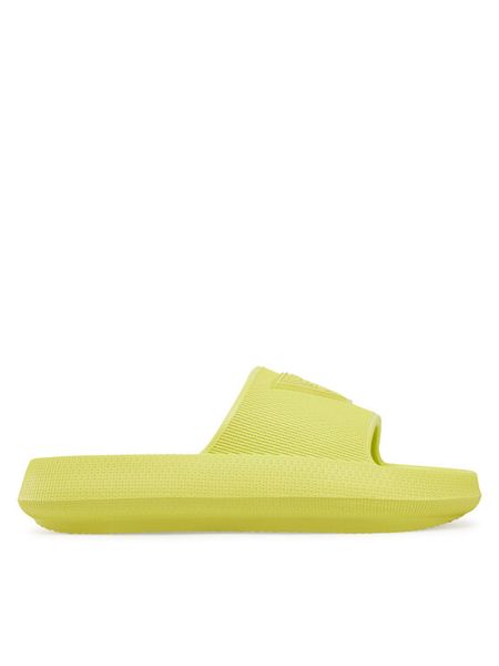 Guess Klapki E4GZ27 WG5X0 Zielony. Zielone klapki damskie Guess, z aplikacjami, z tworzywa sztucznego, bez obcasa. Za 139.99 zł.