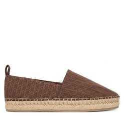 Espadryle Calvin Klein. Brązowe espadryle damskie Calvin Klein, bez wzorów, bez obcasa, bez zapięcia. Za 359.99 zł.
