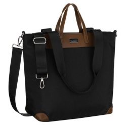 Duża, czarna shopperka damska na uchwytach i doczepianym pasku Peterson PTN CTY-16. Czarne torebki do ręki damskie Peterson, bez wzorów, ze skóry ekologicznej, duże, bez dodatków. Za 79.99 zł.