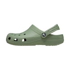 Crocs Clásico Zueco. Zielone klapki damskie Crocs, bez wzorów, z materiału. W wyprzedaży za 157.47 zł.