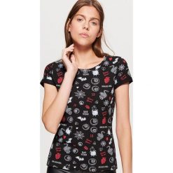 Koszulka z motywami HALLOWEEN - Czarny. Czarne t-shirty damskie Cropp. Za 29.99 zł.