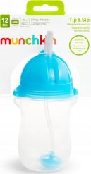 Munchkin MUNCHKIN Any Angle Straw Cup, Blue, 12m+, 296ml, 01246101. Niebieskie śliniaki dla dzieci Munchkin, bez wzorów. Za 55.73 zł.