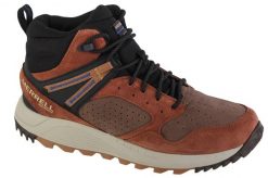Buty zimowe męskie, Merrell Wildwood Sneaker Mid WP. Brązowe trekkingi męskie Merrell, na zimę, trekkingowe. Za 581.30 zł.