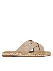 Tommy Hilfiger Espadryle Chambray Espadrille Mule FW0FW08501 Beżowy. Brązowe espadryle damskie Tommy Hilfiger, bez wzorów, z materiału, bez obcasa, bez zapięcia. Za 219.99 zł.