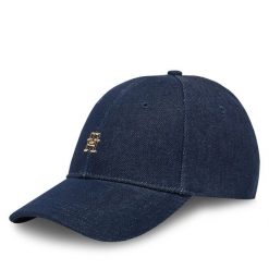 Czapka z daszkiem Tommy Hilfiger. Niebieskie czapki i kapelusze damskie Tommy Hilfiger, bez wzorów, z denimu. Za 149.99 zł.