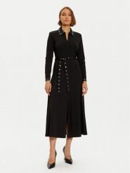 LOLA CASADEMUNT Sukienka koszulowa LF2416006 Czarny Regular Fit. Czarne sukienki damskie LOLA CASADEMUNT, xs, bez wzorów, z wiskozy, bez kołnierzyka, bez ramiączek, koszulowe. Za 579.99 zł.