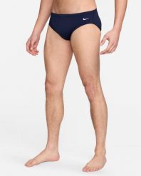 Slipy kąpielowe męskie Nike Hydrastrong Solid Brief. Niebieskie kąpielówki męskie Nike, m, bez wzorów, z materiału, do pływania. Za 167.60 zł.