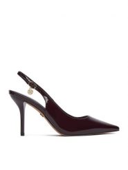 Nine West Szpilki CEO-CD25-316-1 Bordowy. Czerwone szpilki damskie Nine West, bez wzorów, ze skóry, bez obcasa, bez zapięcia. Za 229.99 zł.