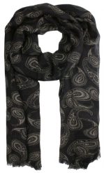 Szalik Wełniany, Czarno-Brązowy w Paisley, Cienki, Przejściowy -V. Fraas. Brązowe szaliki męskie V. Fraas, bez wzorów, z materiału. Za 79.00 zł.