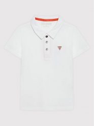 Guess Polo N2GP03 KAPY0 Biały Regular Fit. Białe t-shirty dla chłopców Guess, z aplikacjami, z bawełny, bez ramiączek. Za 89.99 zł.