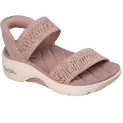 Sandały damskie Skechers Go Walk Arch Fit 2.0 Sandal. Fioletowe sandały damskie Skechers, bez wzorów, z materiału, bez obcasa, bez zapięcia. Za 490.00 zł.
