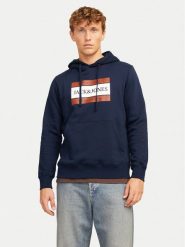 Jack & Jones Bluza 12262513 Granatowy Regular Fit. Niebieskie bluzy męskie Jack & Jones, l, bez wzorów, z bawełny, bez kaptura. Za 99.99 zł.