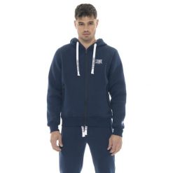Bluza Herren Winter-Kapuzens z logo Reißverschluss, mała Leone 1947 Logo. Niebieskie bluzy męskie LEONE 1947 APPAREL, z bawełny, bez zapięcia, na fitness i siłownię. W wyprzedaży za 206.29 zł.