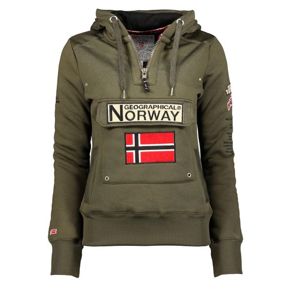 Bluza męska Geographical Norway GYMCLASS KAKI 054 khaki. Zielone bluzy męskie Geographical Norway, na wiosnę, m, bez wzorów, z bawełny, bez kaptura. Za 169.00 zł.