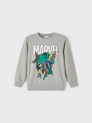 NAME IT Bluza MARVEL 13210831 Szary Regular Fit. Szare bluzy dla chłopców Name it, bez wzorów, z bawełny, bez ramiączek, bez kaptura. Za 164.99 zł.