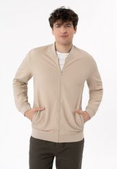 Bluza ze strukturą B-BONET. Brązowe bluzy męskie Volcano, m, bez wzorów, z bawełny, bez kaptura. Za 169.99 zł.