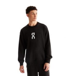 Bluza męska On Club Crew. Czarne bluzy męskie On, m, bez wzorów, z bawełny, bez kaptura. Za 369.99 zł.