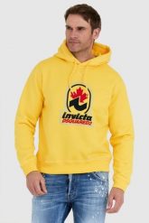 DSQUARED2 Żółta bluza męska invicta cool hoodie, Rozmiar S. Żółte bluzy męskie Dsquared2, l, bez wzorów, bez kaptura. W wyprzedaży za 950.99 zł.