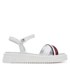 Sandały Tommy Hilfiger. Białe sandały dziewczęce Tommy Hilfiger, bez zapięcia. Za 279.99 zł.
