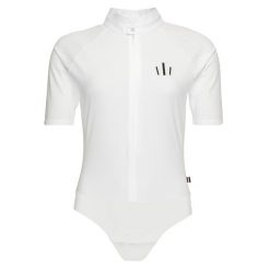 Damska koszulka jeździecka na zawody Kingsland Jess Show Bodystocking. Białe t-shirty damskie KINGSLAND, xs, bez wzorów, z materiału, bez kołnierzyka. Za 452.00 zł.