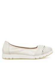 Caprice Baleriny 9-22118-44 Écru. Białe baleriny damskie Caprice, bez wzorów, ze skóry, bez obcasa. Za 264.99 zł.