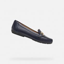Damskie mokasyny Geox Annytah. Niebieskie mokasyny damskie Geox, z materiału, eleganckie. Za 456.00 zł.